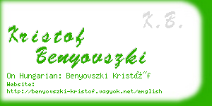 kristof benyovszki business card
